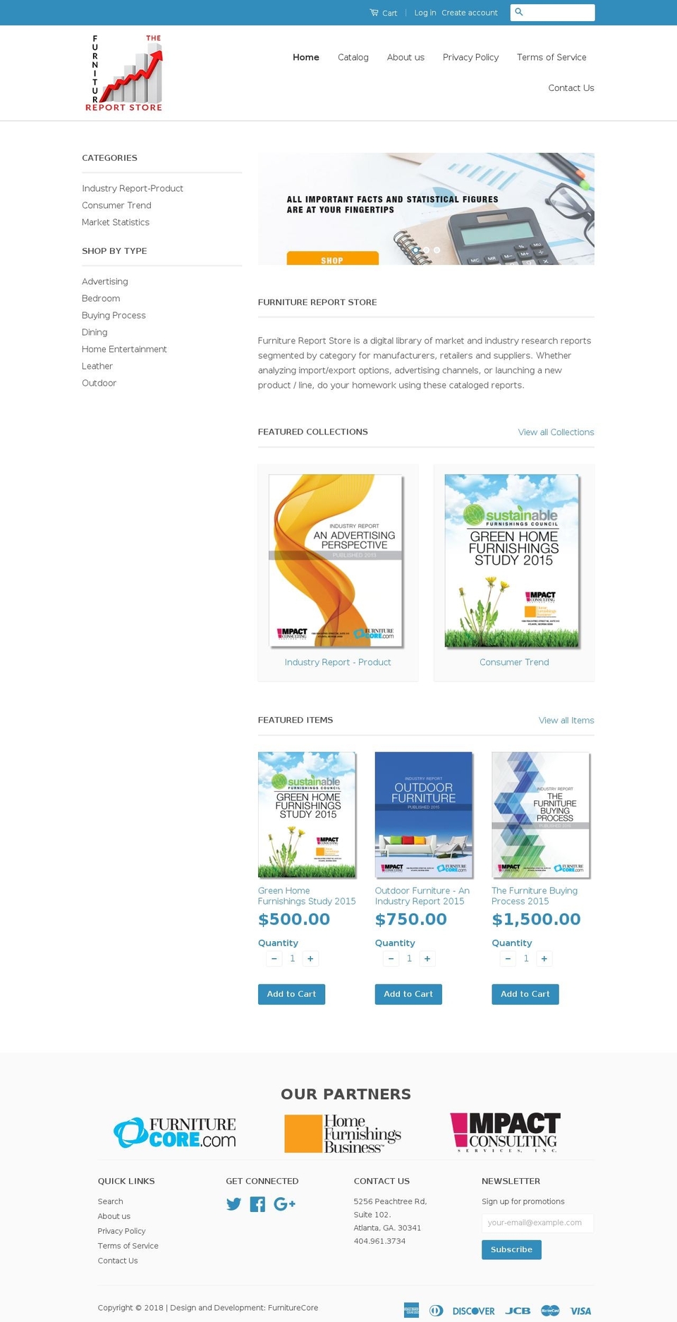 furniturereportstore.com shopify website screenshot