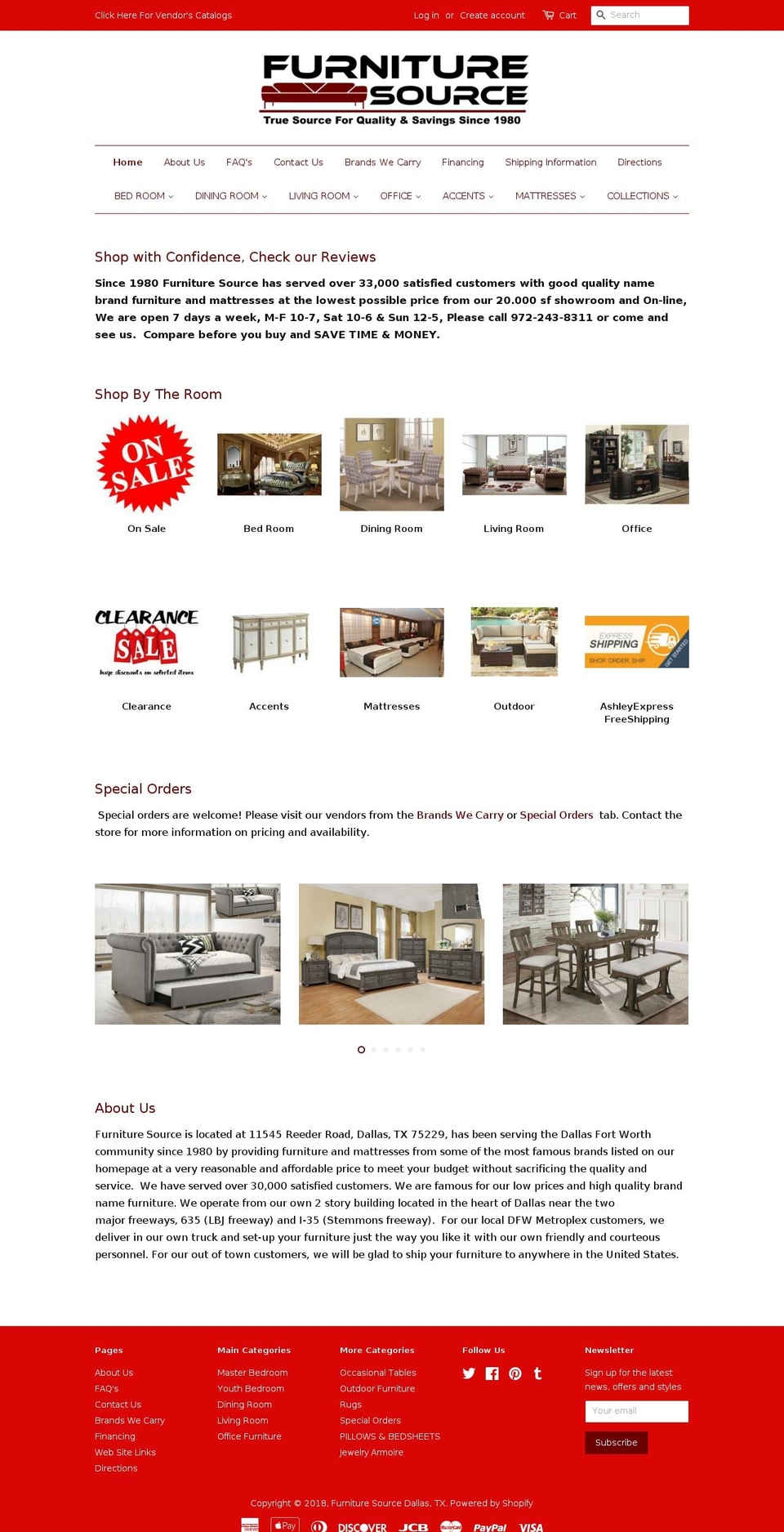 furnituresource.us shopify website screenshot