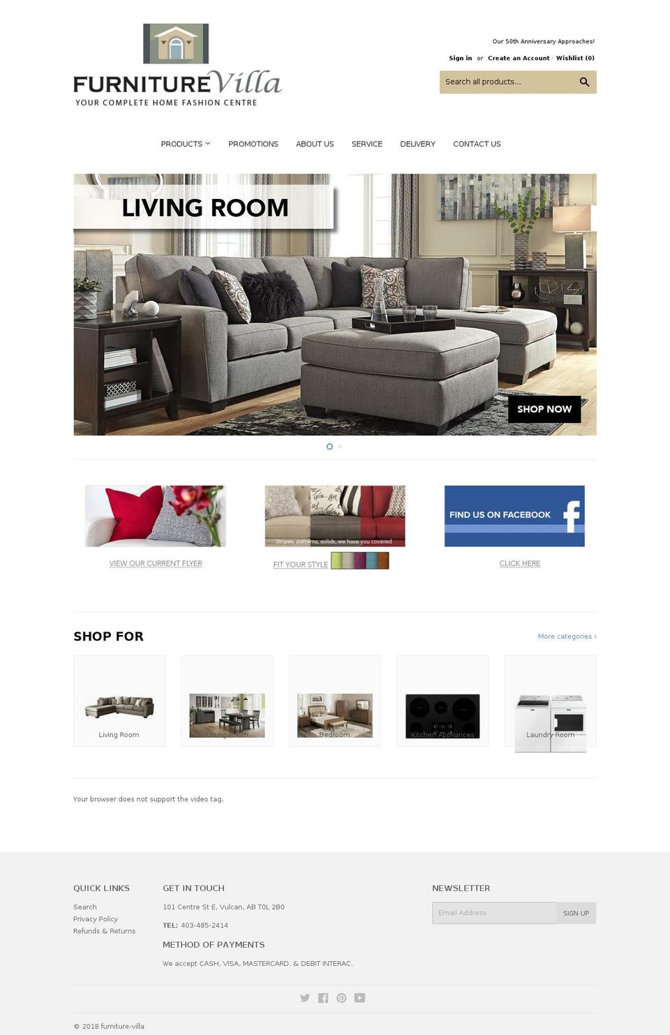 furniturevilla.ca shopify website screenshot