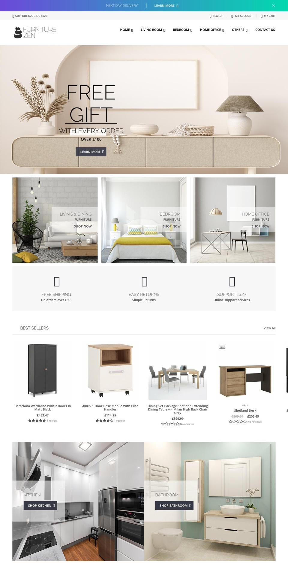 Home decor premier theme Shopify theme site example furniturezen.co.uk