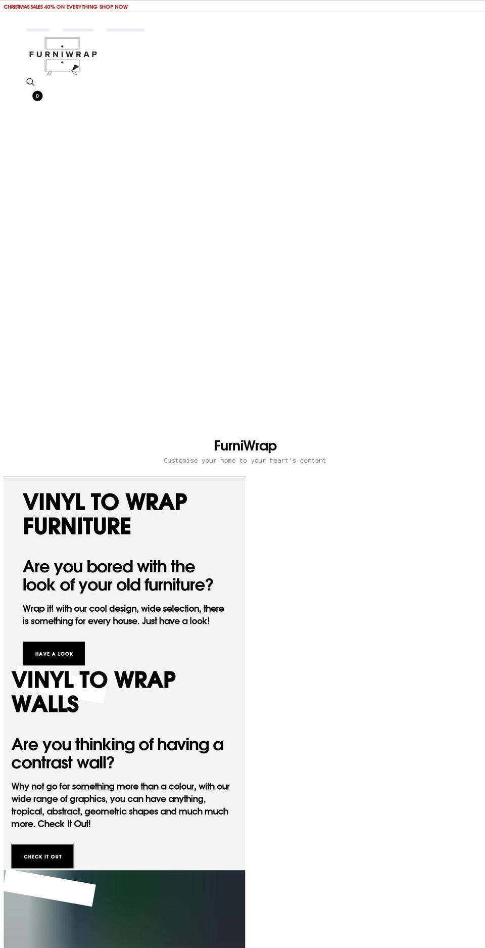 furniwrap.com shopify website screenshot