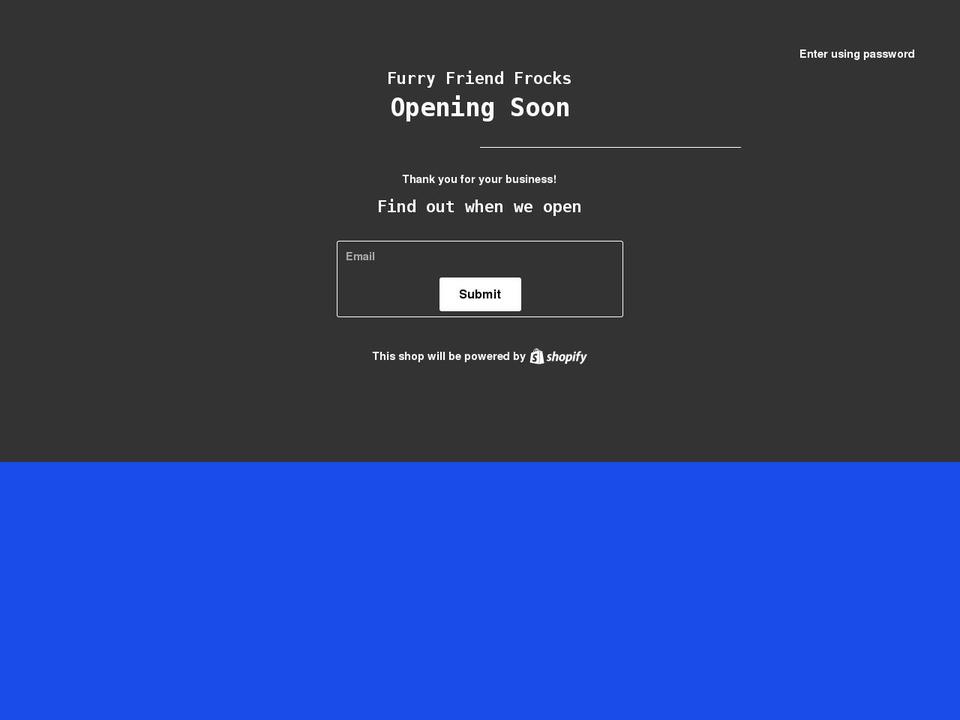 furryfriendfrocks.com shopify website screenshot