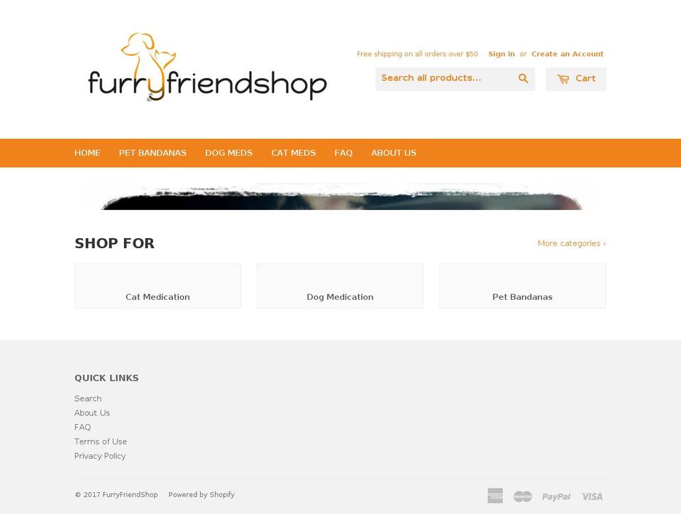 furryfriendshop.com shopify website screenshot