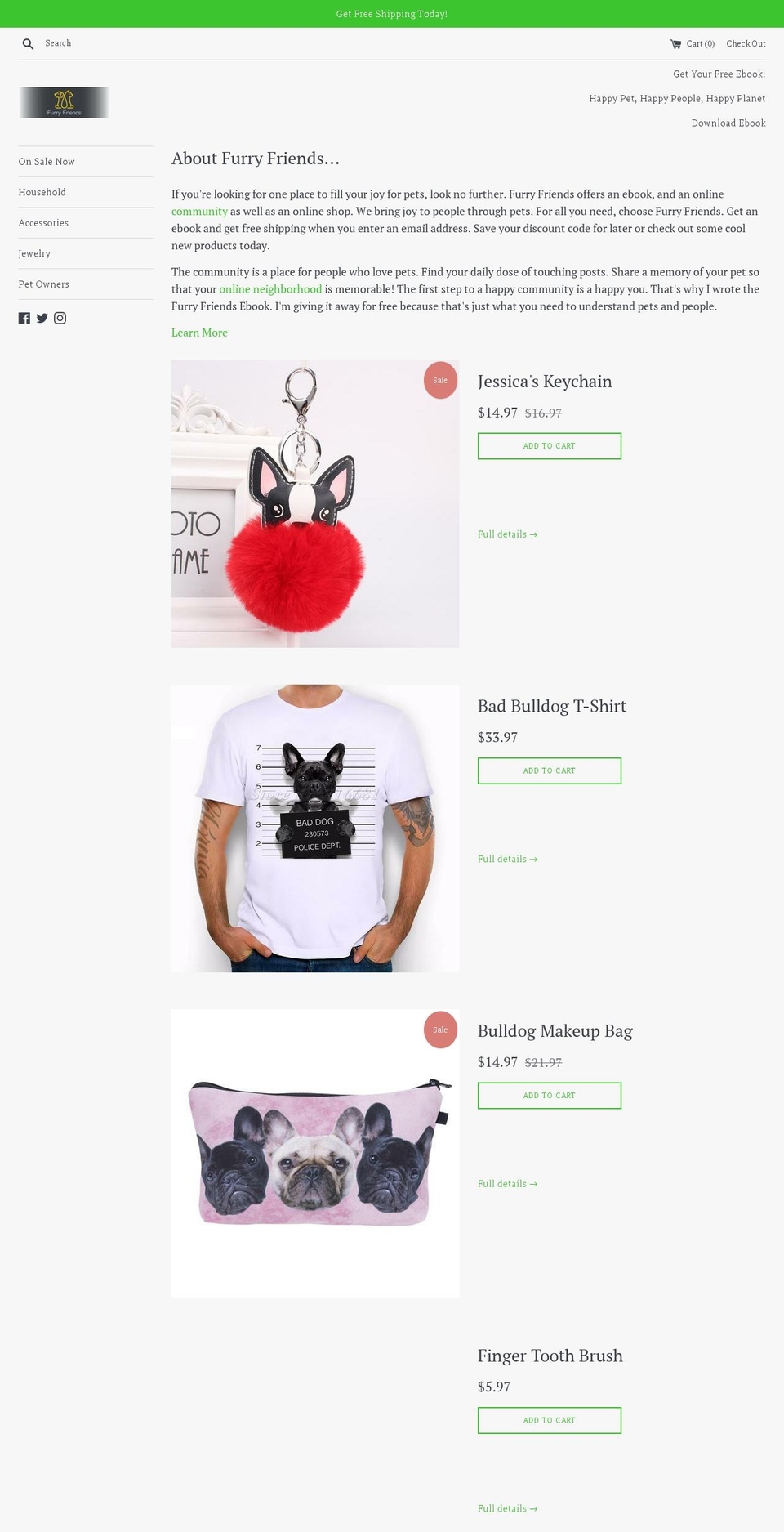 furryfriendsshop.com shopify website screenshot