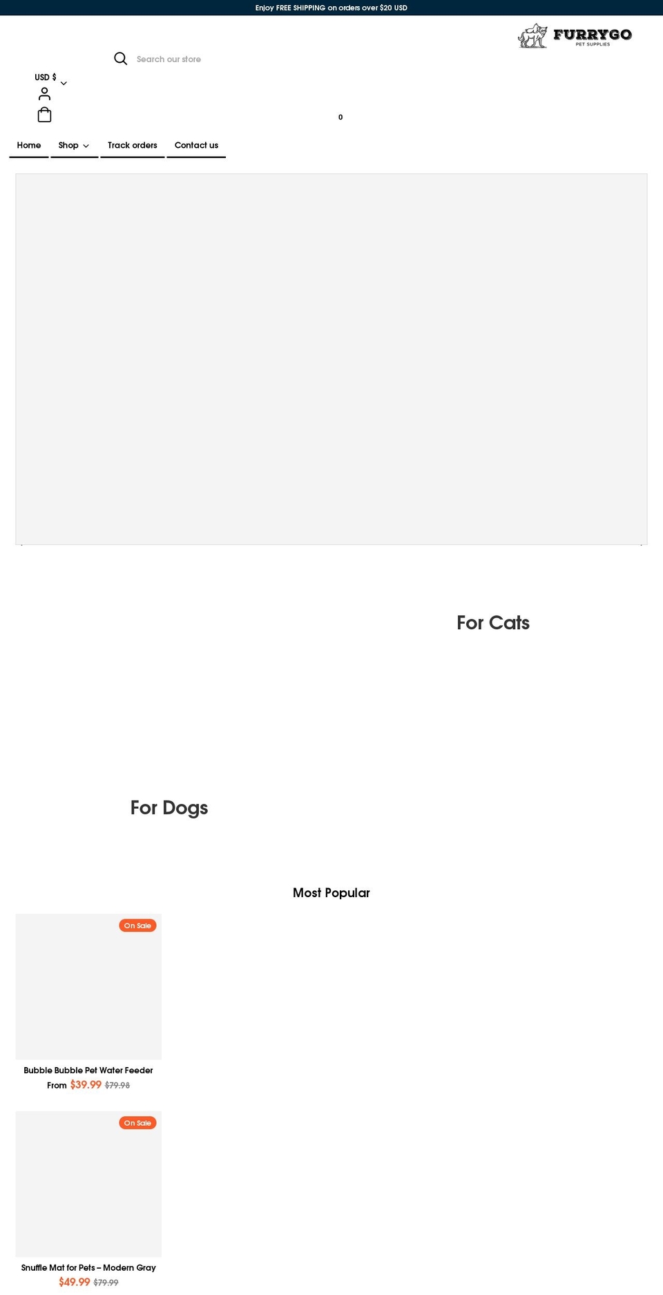 furrygo.com shopify website screenshot