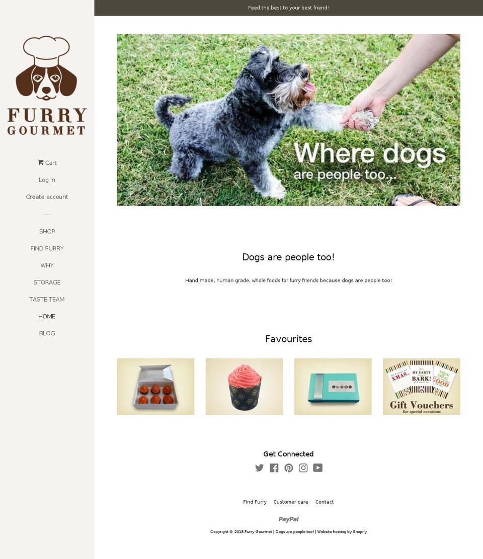 furrygourmet.com shopify website screenshot