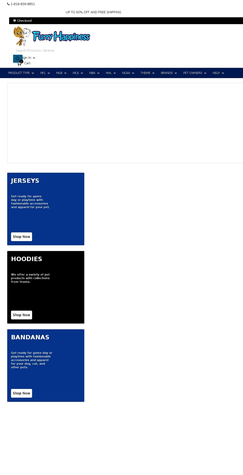 furryhappiness.com shopify website screenshot
