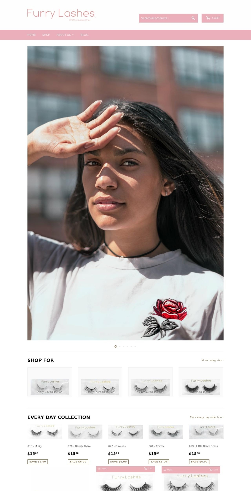 furrylashes.com — Shopify storefront screenshot