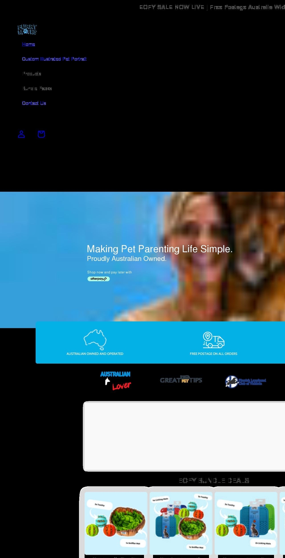 furrymatesco.com shopify website screenshot