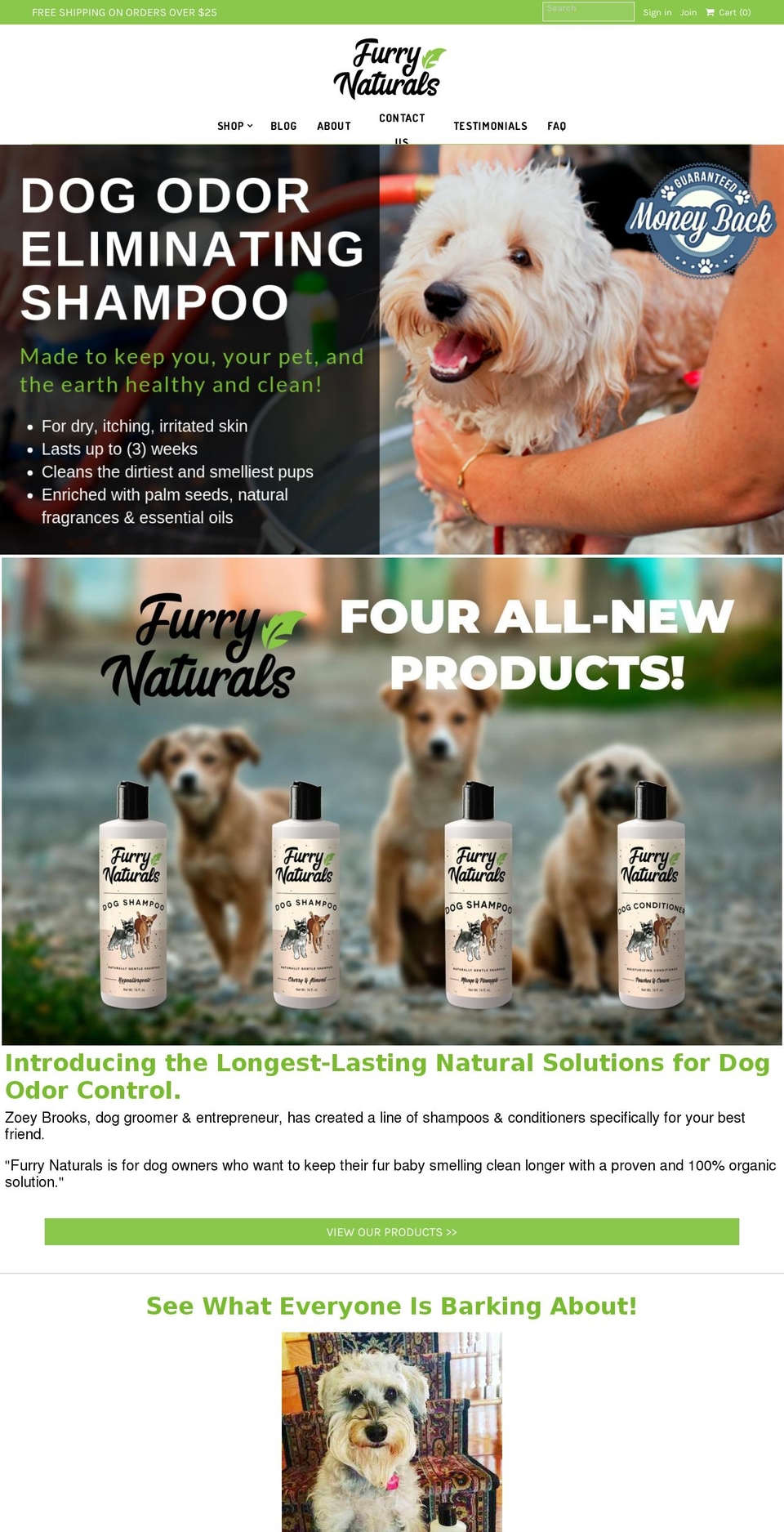 furrynaturals.com — Shopify storefront screenshot