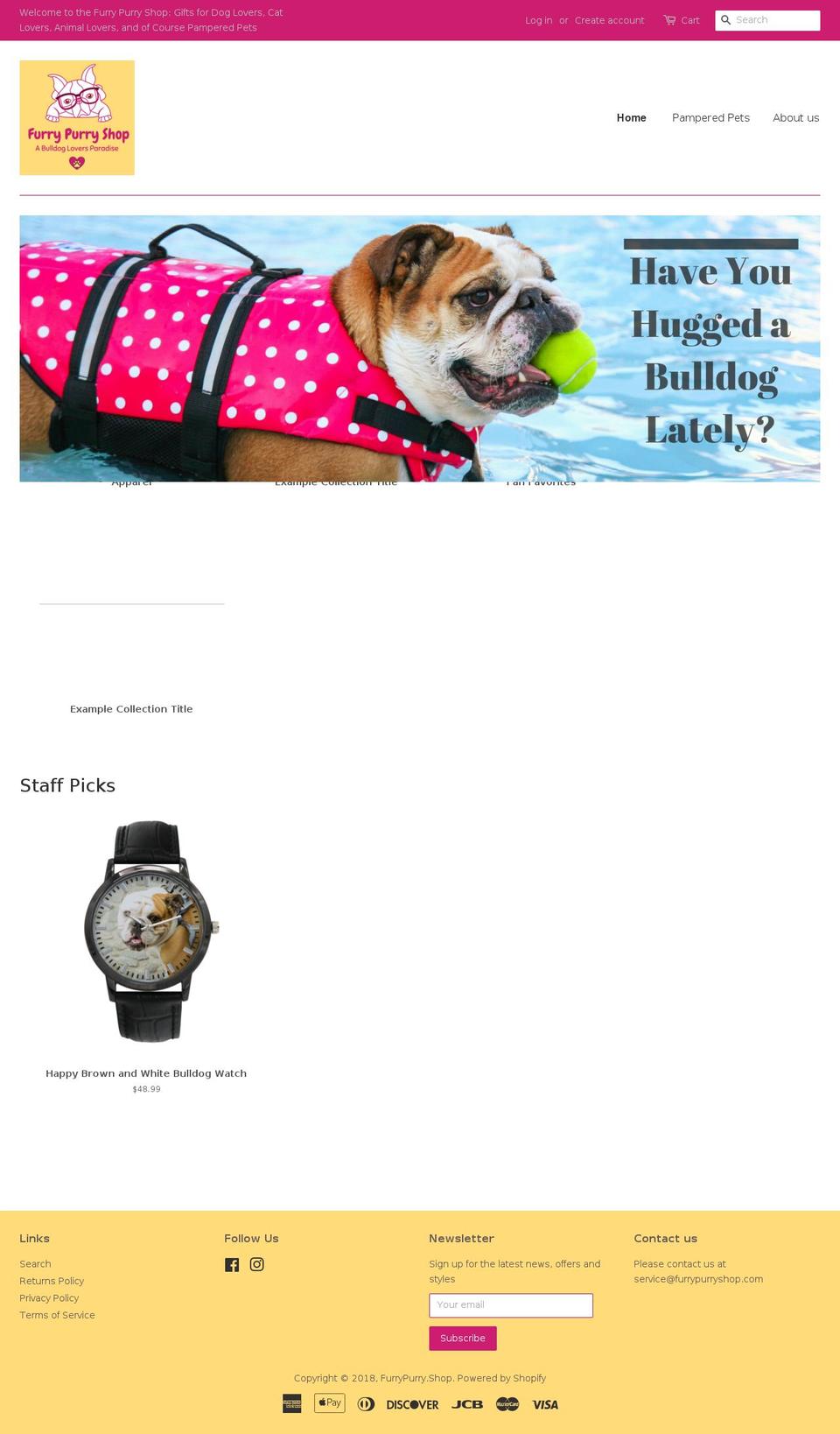 furrypurryshop.com — Shopify storefront screenshot