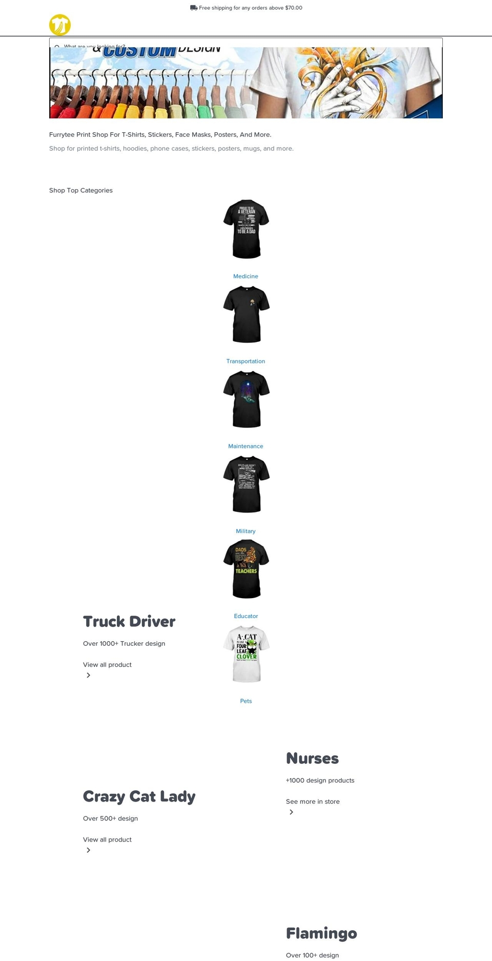 furrytee.com — Shopify storefront screenshot