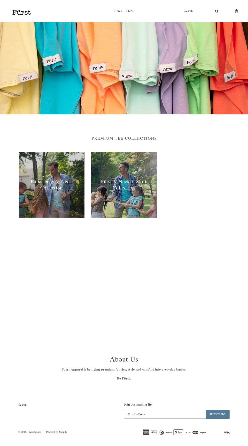furstapparel.com — Shopify storefront screenshot