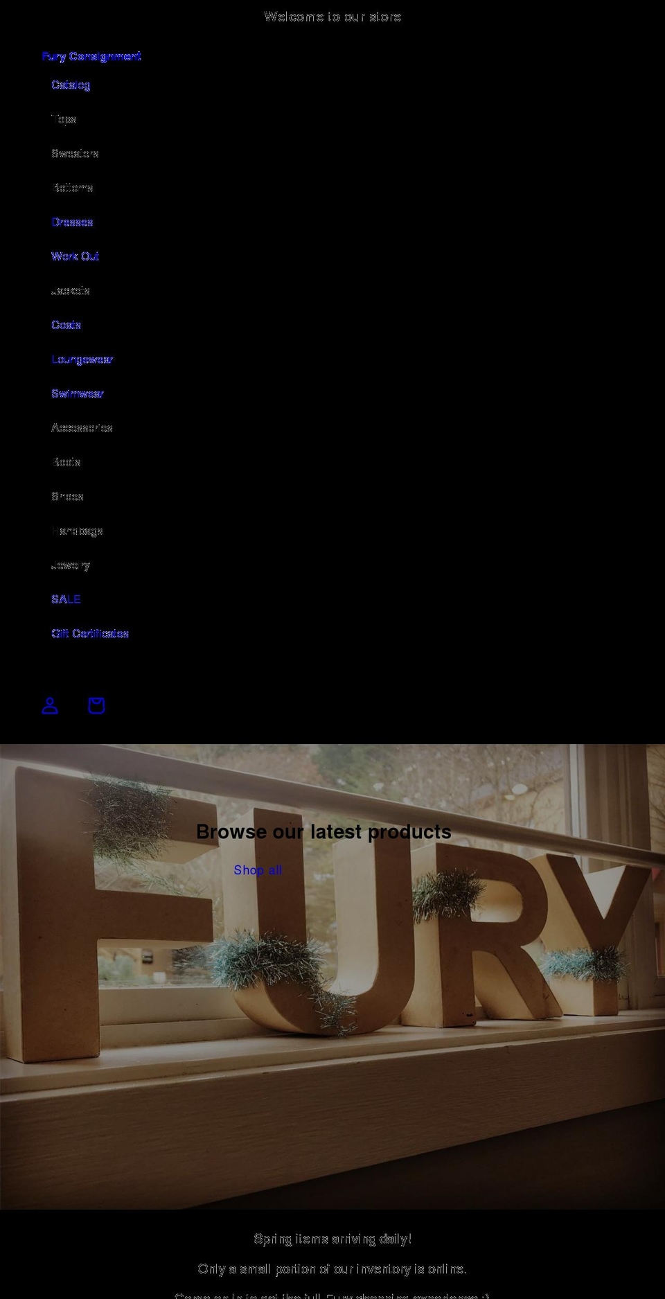 furyconsignment.com shopify website screenshot