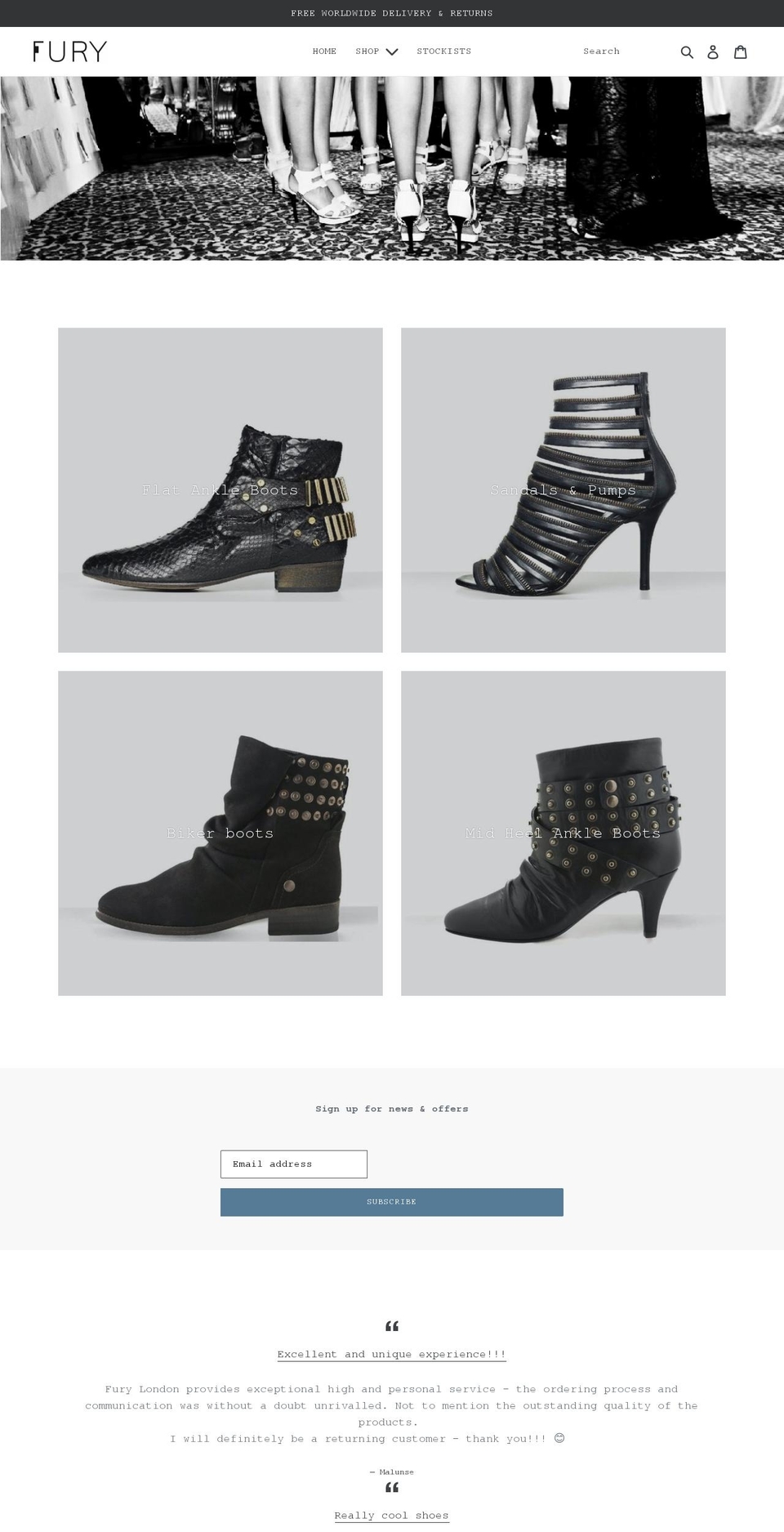 furylondon.com shopify website screenshot