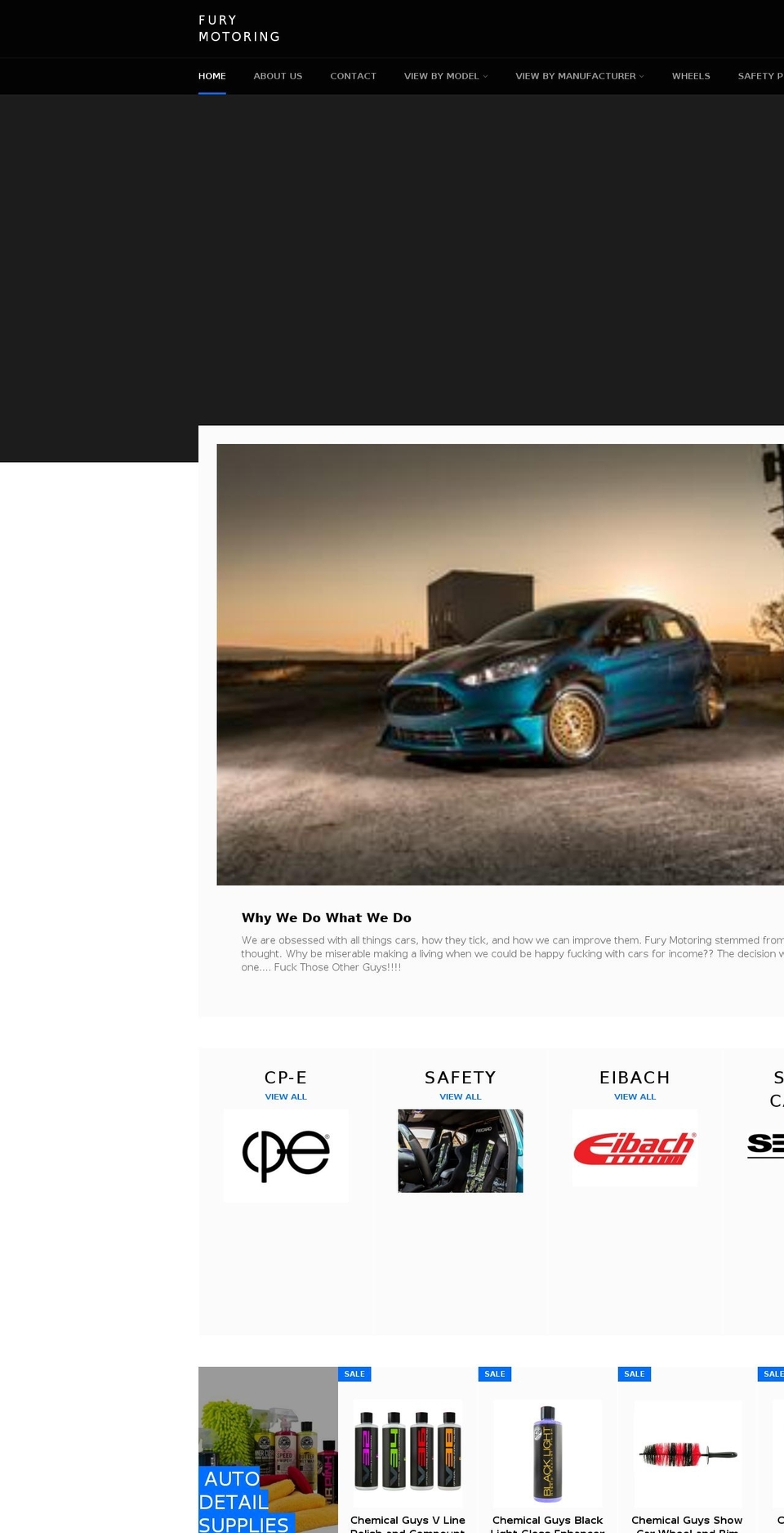 furymotoring.com — Shopify storefront screenshot