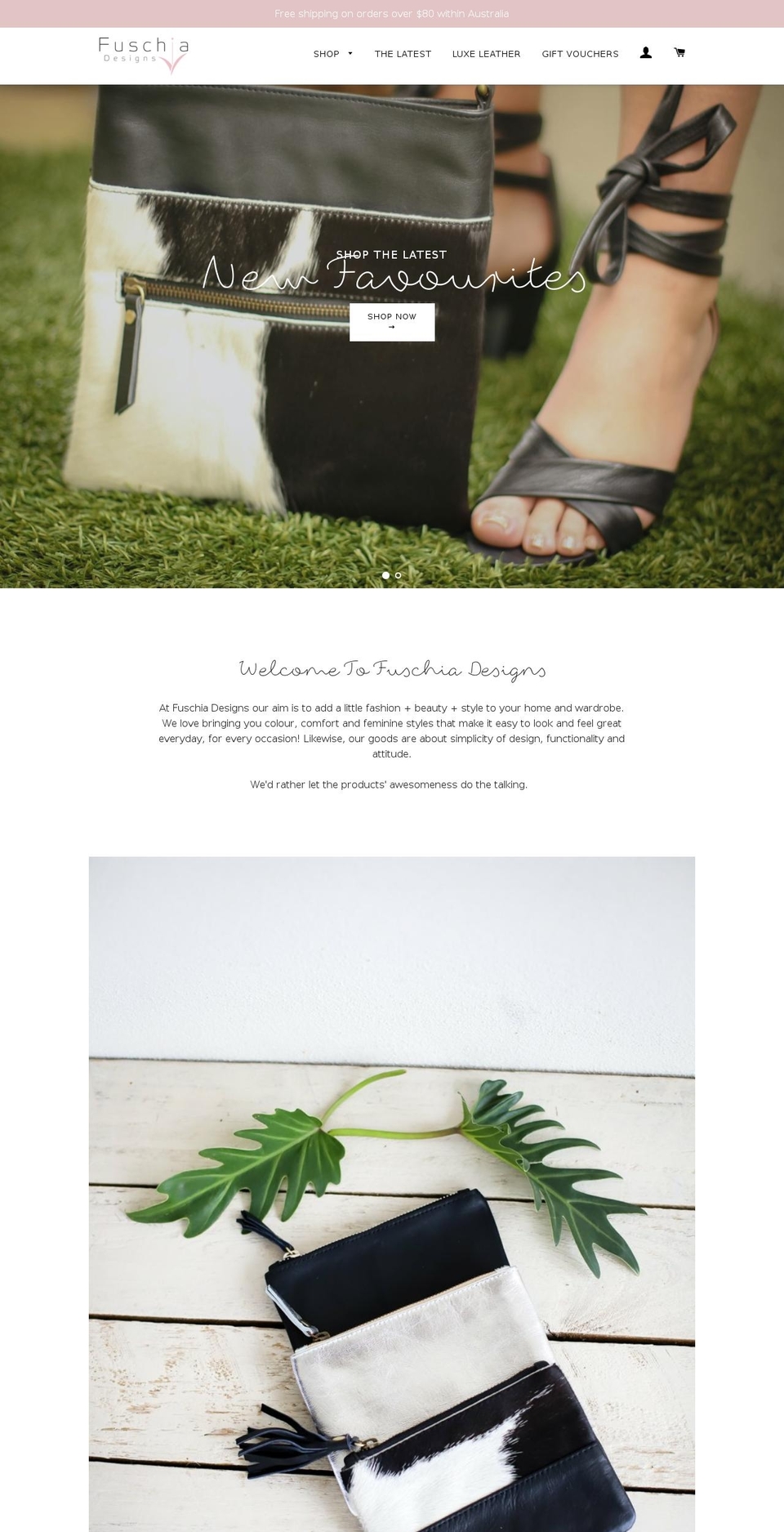 fuschiadesigns.com — Shopify storefront screenshot