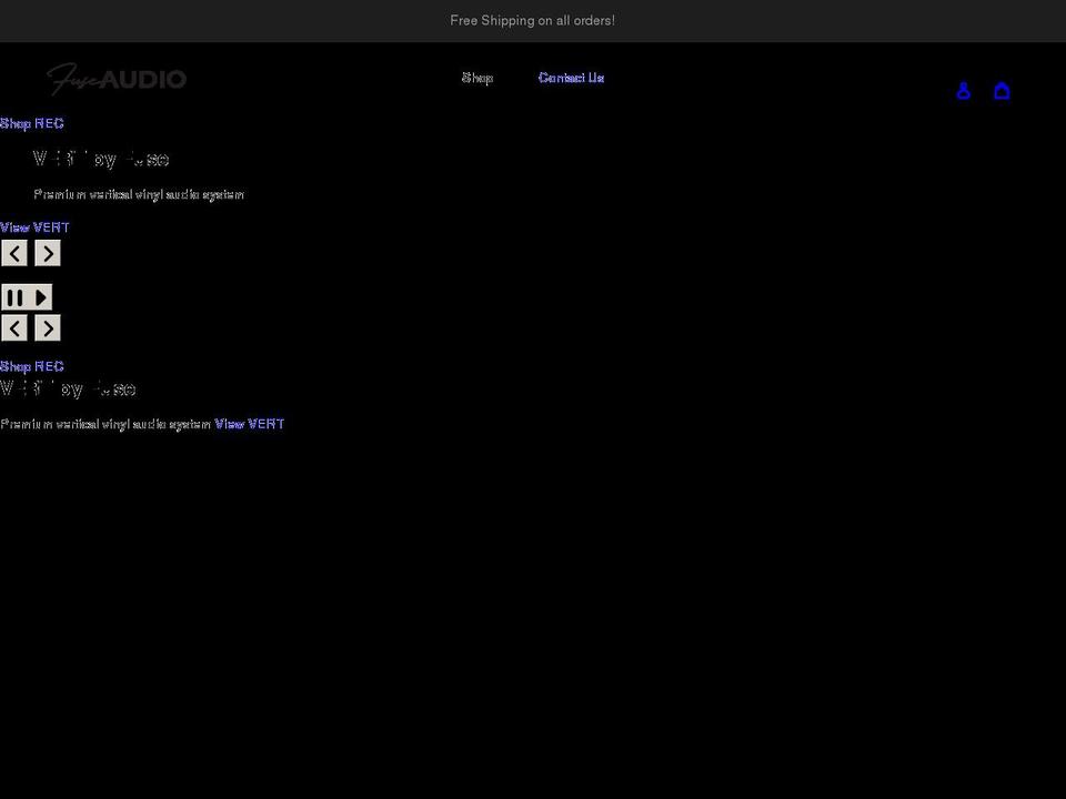 fuseaudio.net shopify website screenshot
