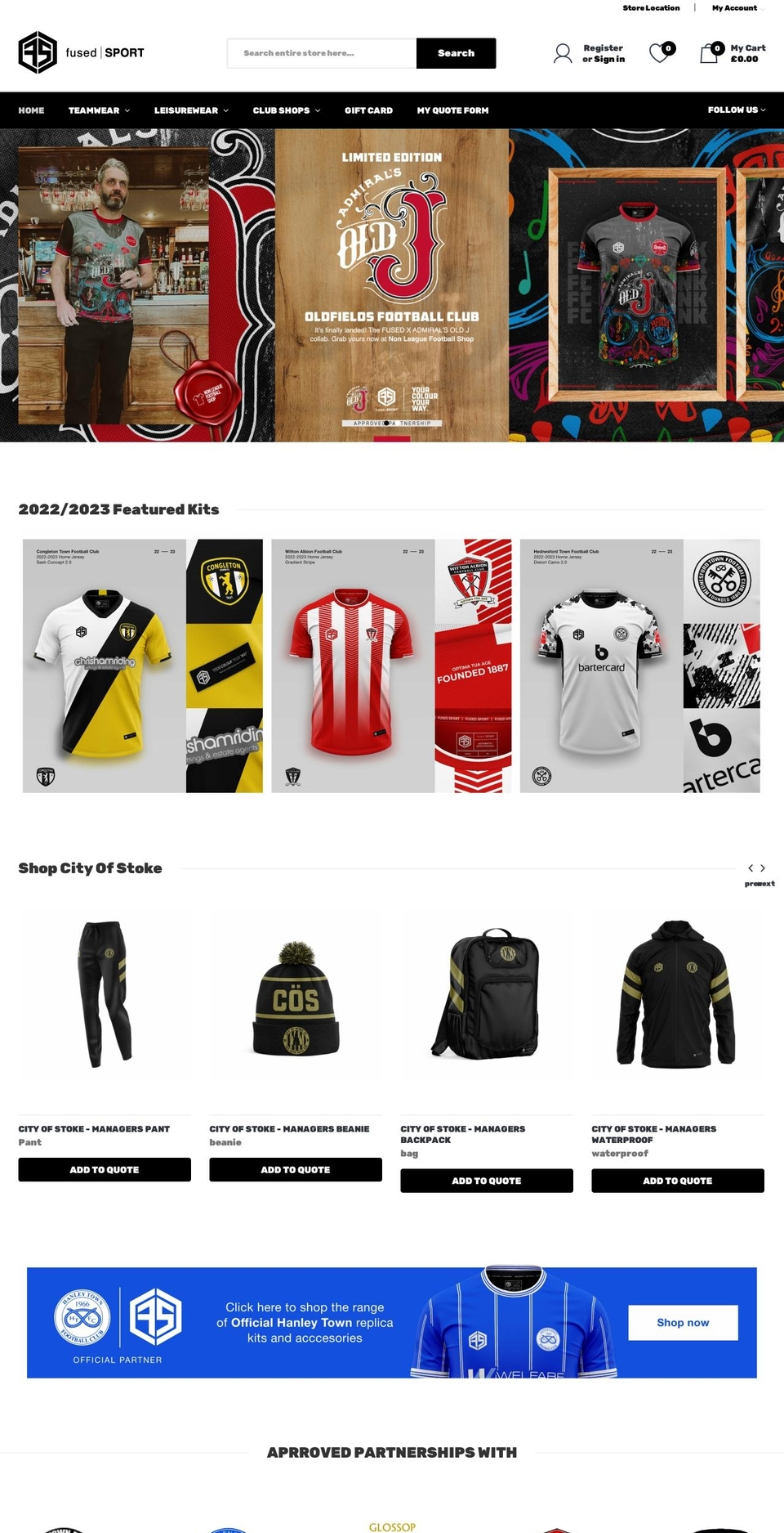 fusedsport.co.uk shopify website screenshot