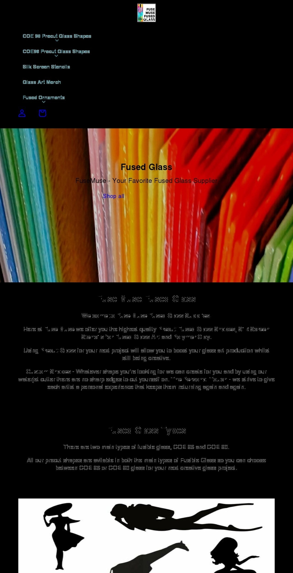 fusemusefusedglass.com shopify website screenshot