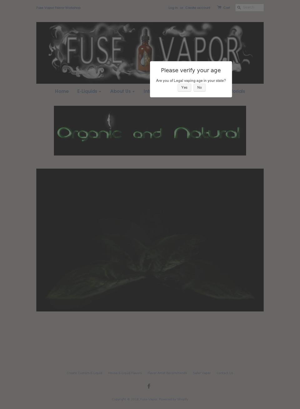 fusevapor.net shopify website screenshot