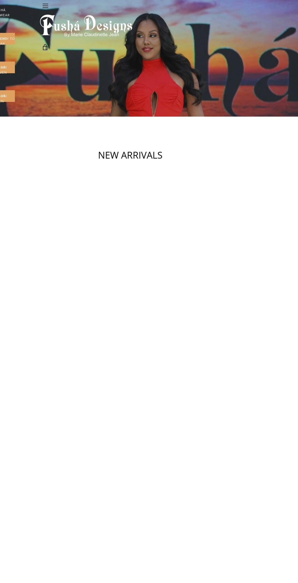 fushadesigns.com — Shopify storefront screenshot