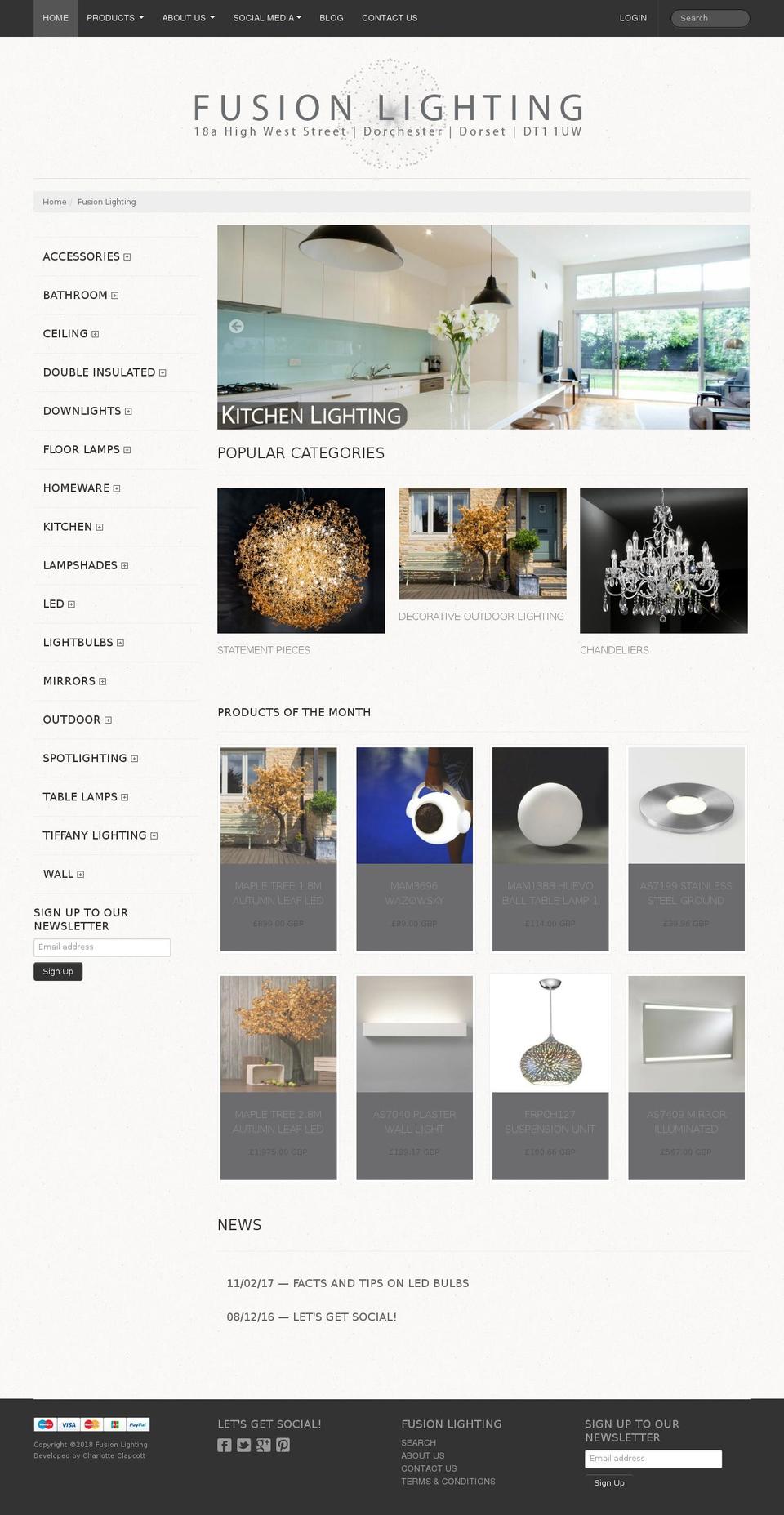 Lucid One Shopify theme site example fusion-lighting.com