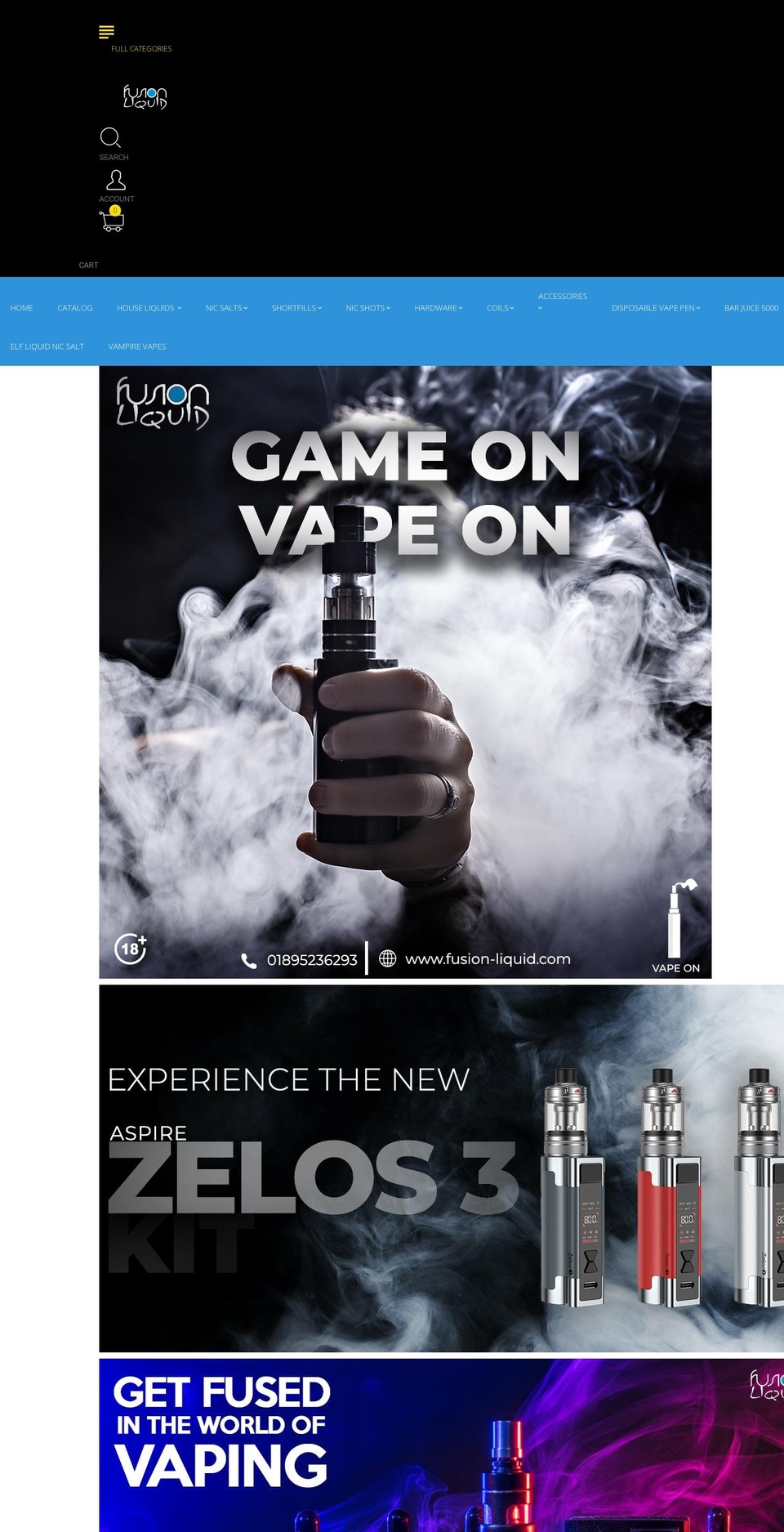 fusion-liquid.com shopify website screenshot