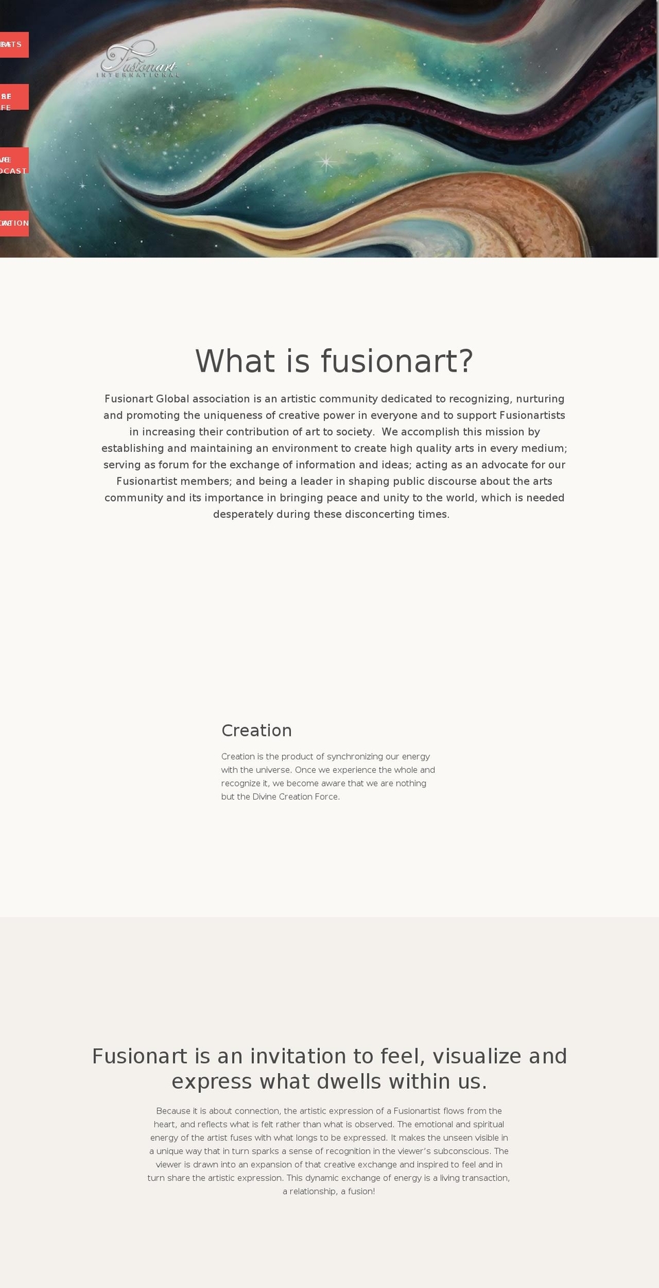 fusionartinternational.com shopify website screenshot