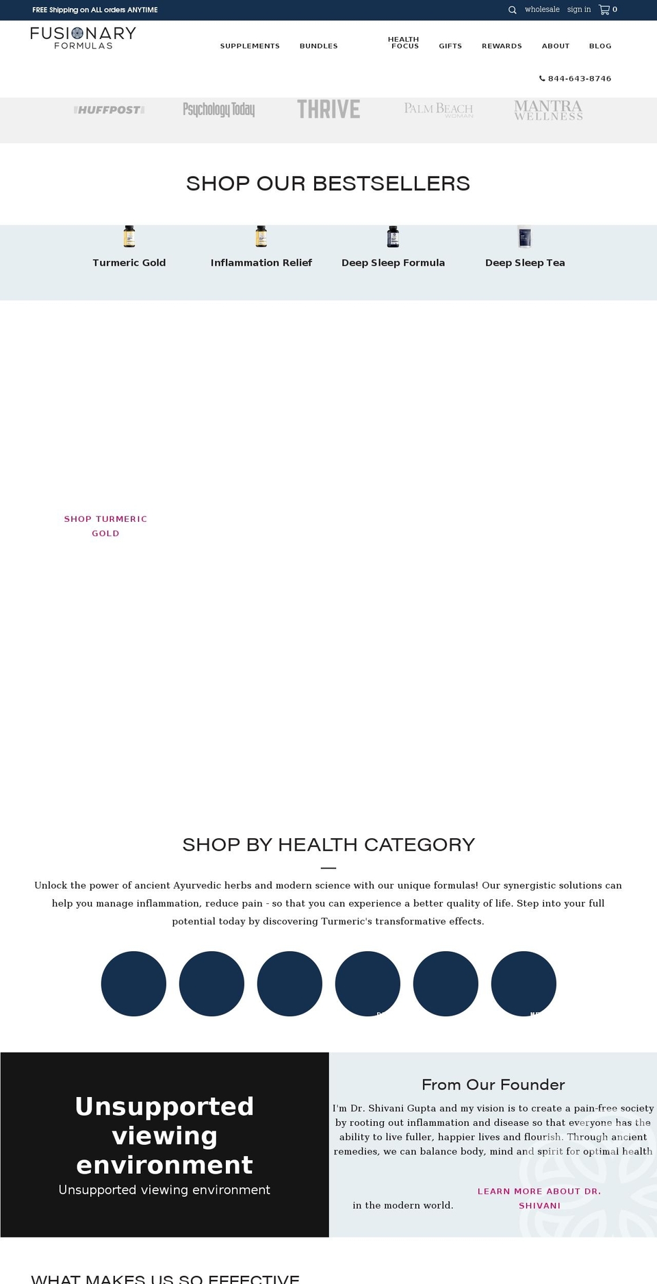 fusionaryformulas.com shopify website screenshot