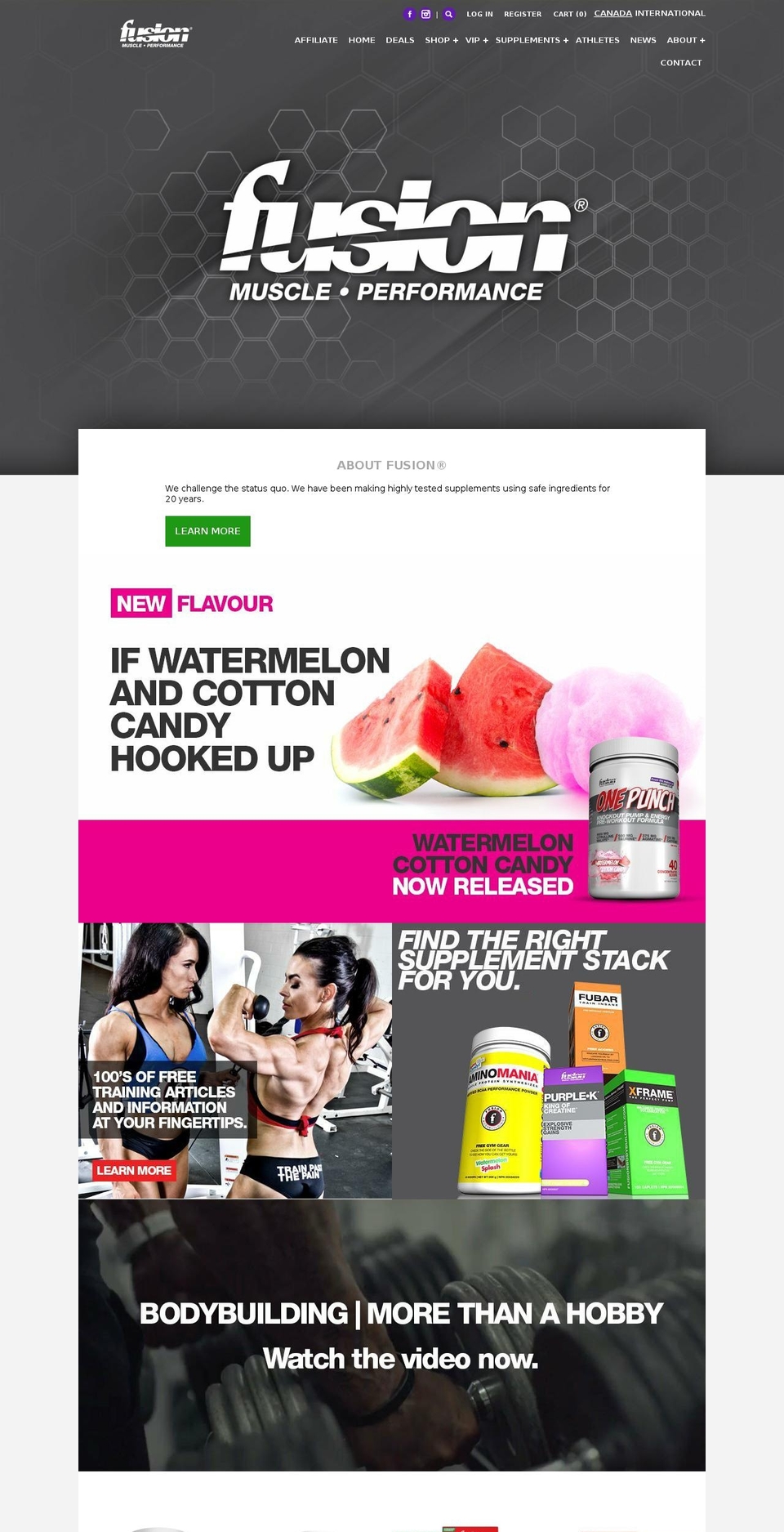 Patrick Tweaks Shopify theme site example fusionbodybuilding.ca