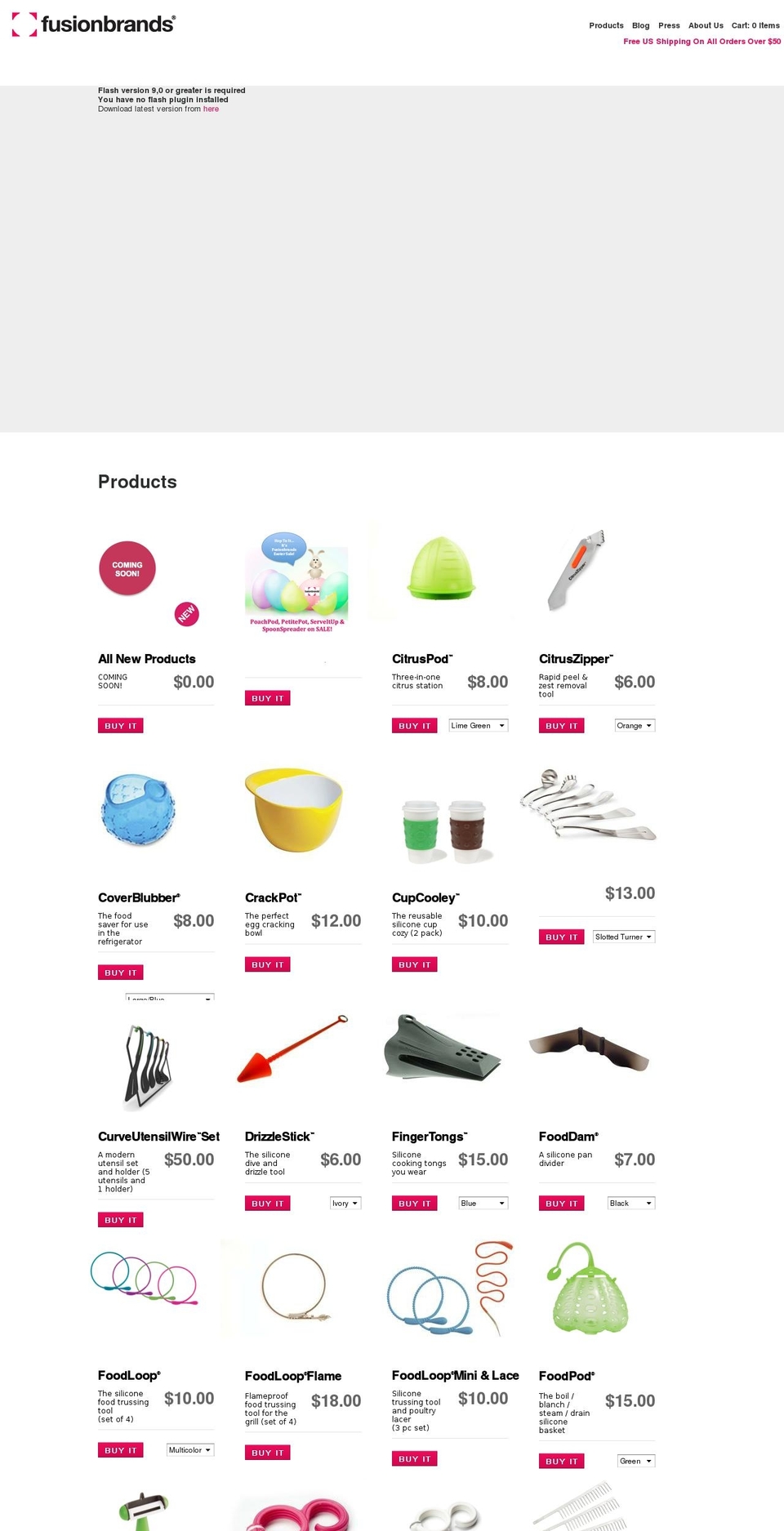 fusionbrands.net shopify website screenshot