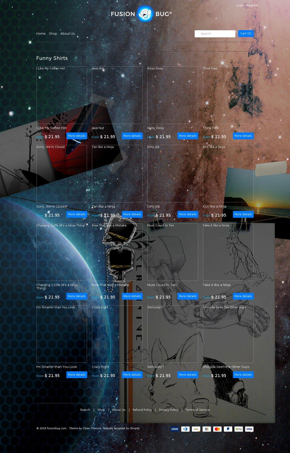 Fusionbug Space Shopify theme site example fusionbugstudio.com