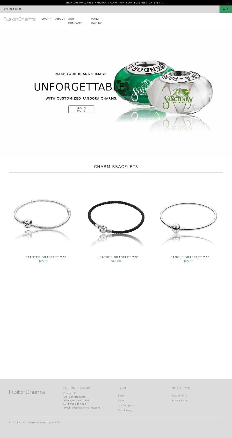 fusioncharms.com — Shopify storefront screenshot