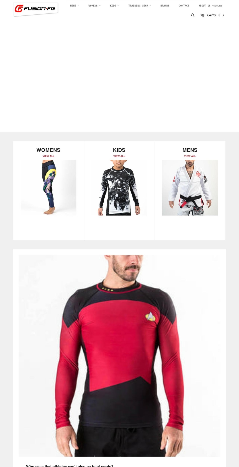 fusionfightgear.com shopify website screenshot