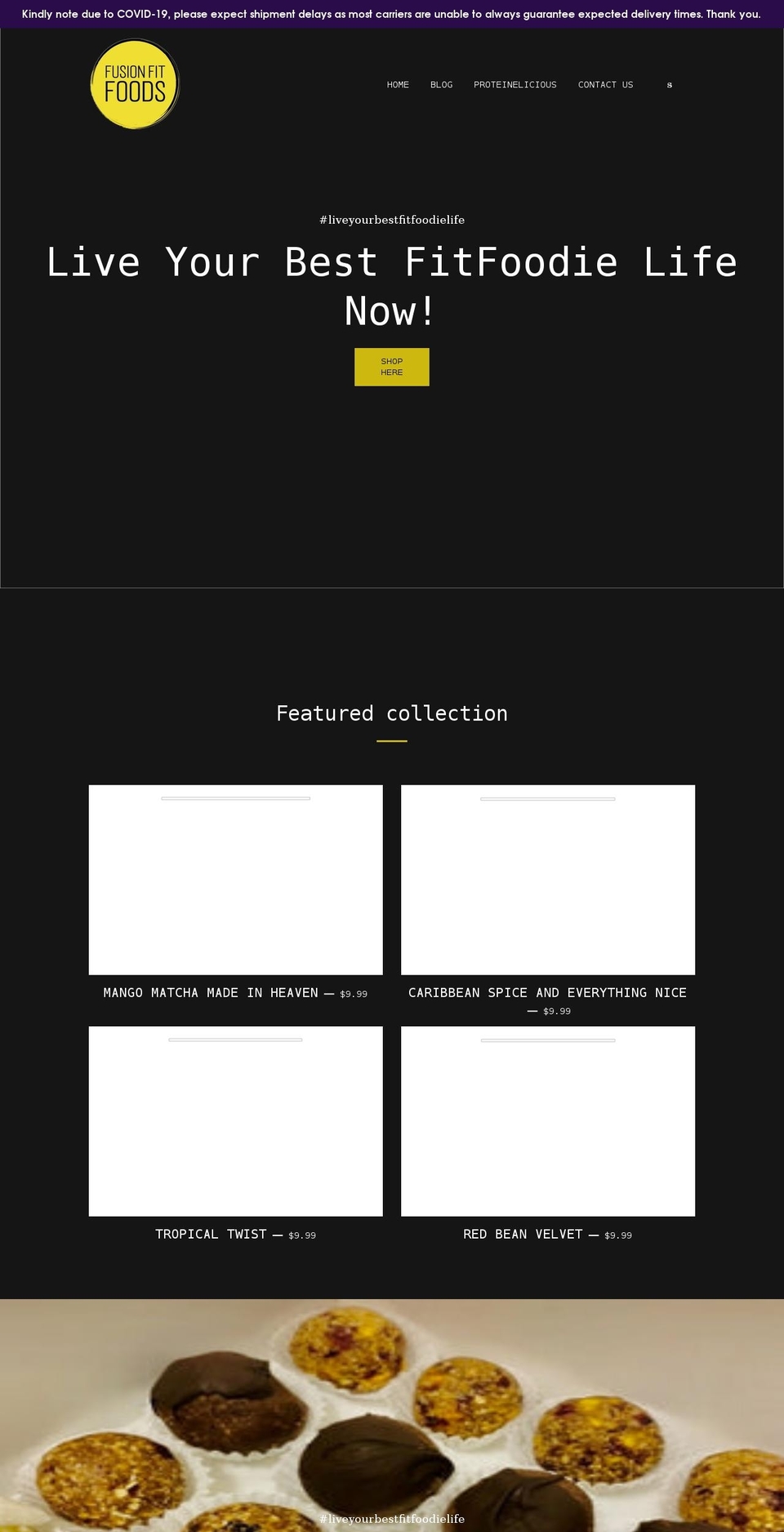 fusionfitfoods.com shopify website screenshot