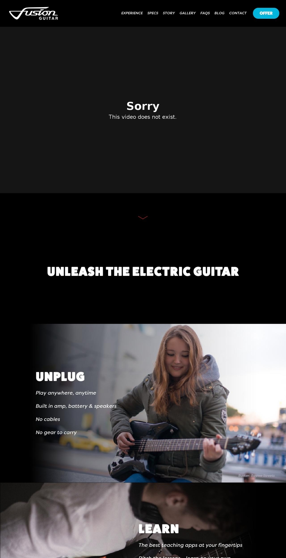 Narrative Shopify theme site example fusionguitars.com