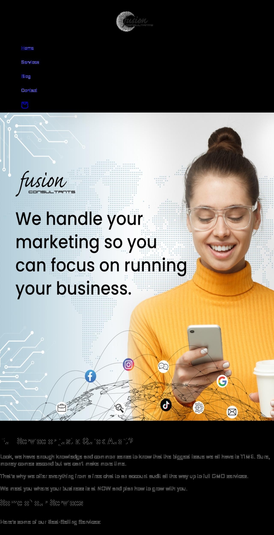 fusionmarketing.io shopify website screenshot