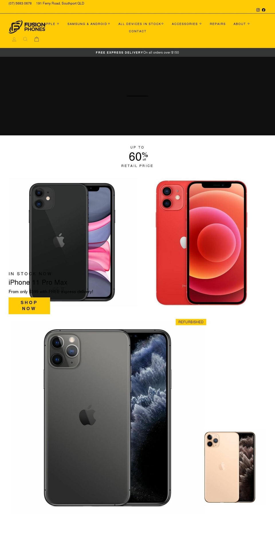 fusionphones.com.au shopify website screenshot