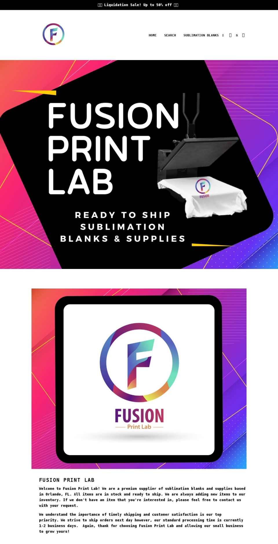 fusionprintlab.com shopify website screenshot