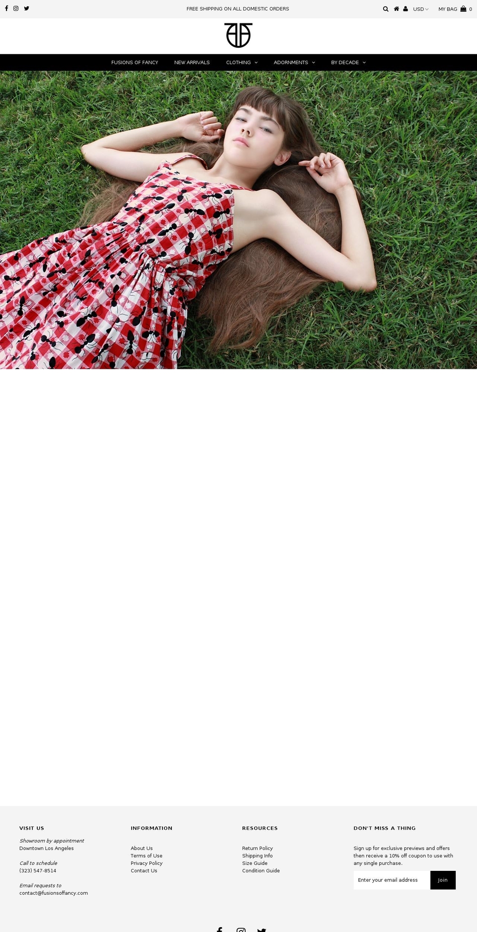 fusionsoffancy.com shopify website screenshot