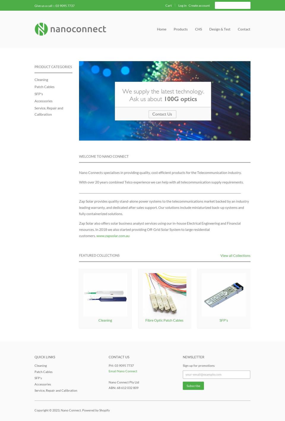 Copy of NanoConnect Shopify theme site example fusionsplice.com.au