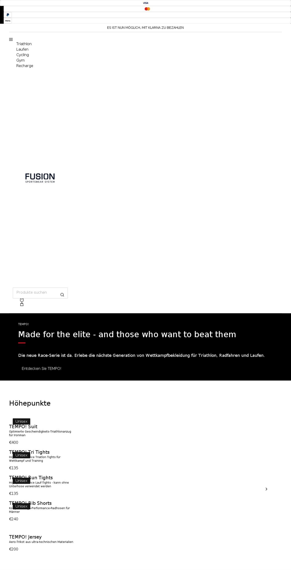 fusionworld.de shopify website screenshot