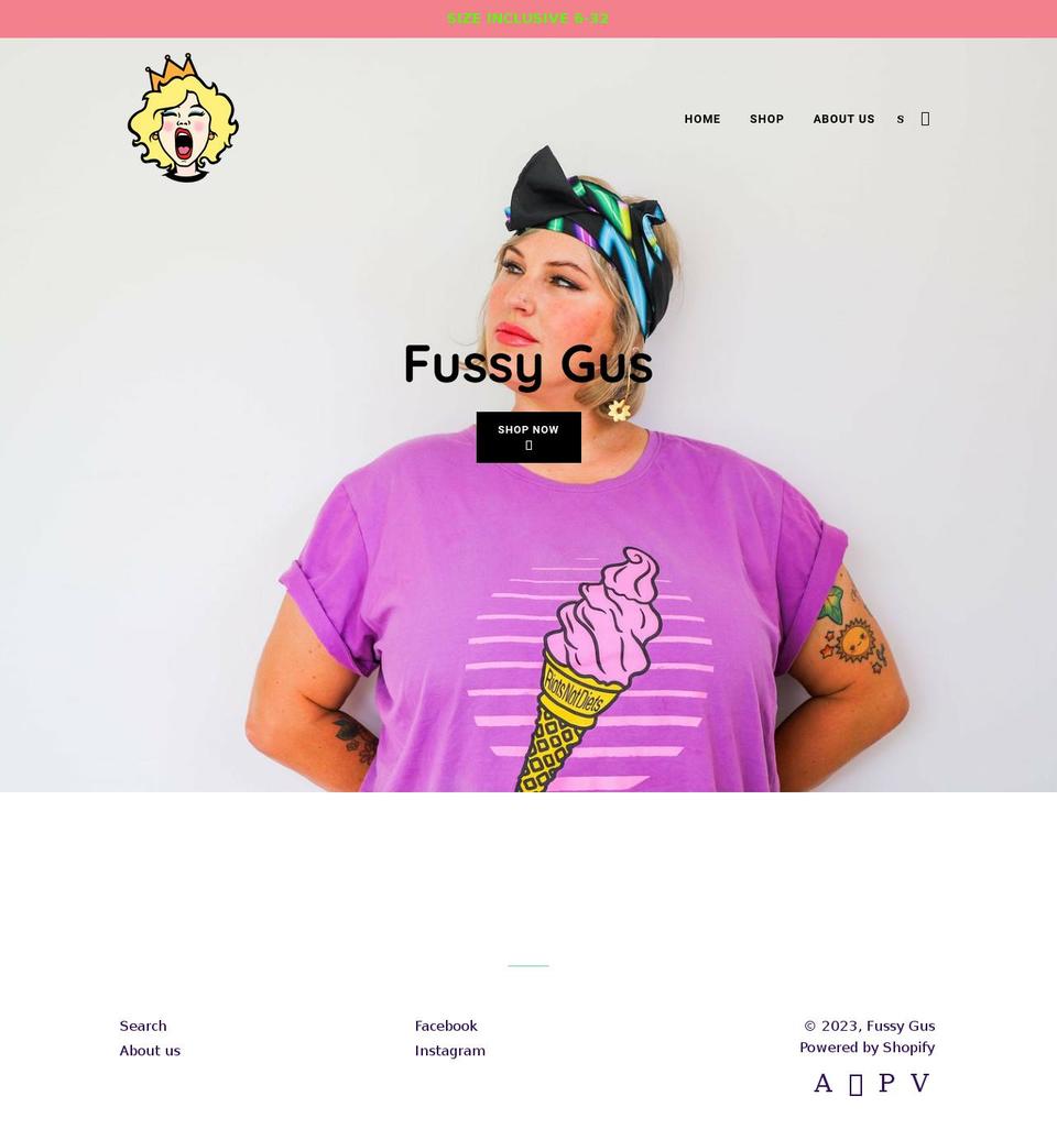 fussygus.com.au shopify website screenshot