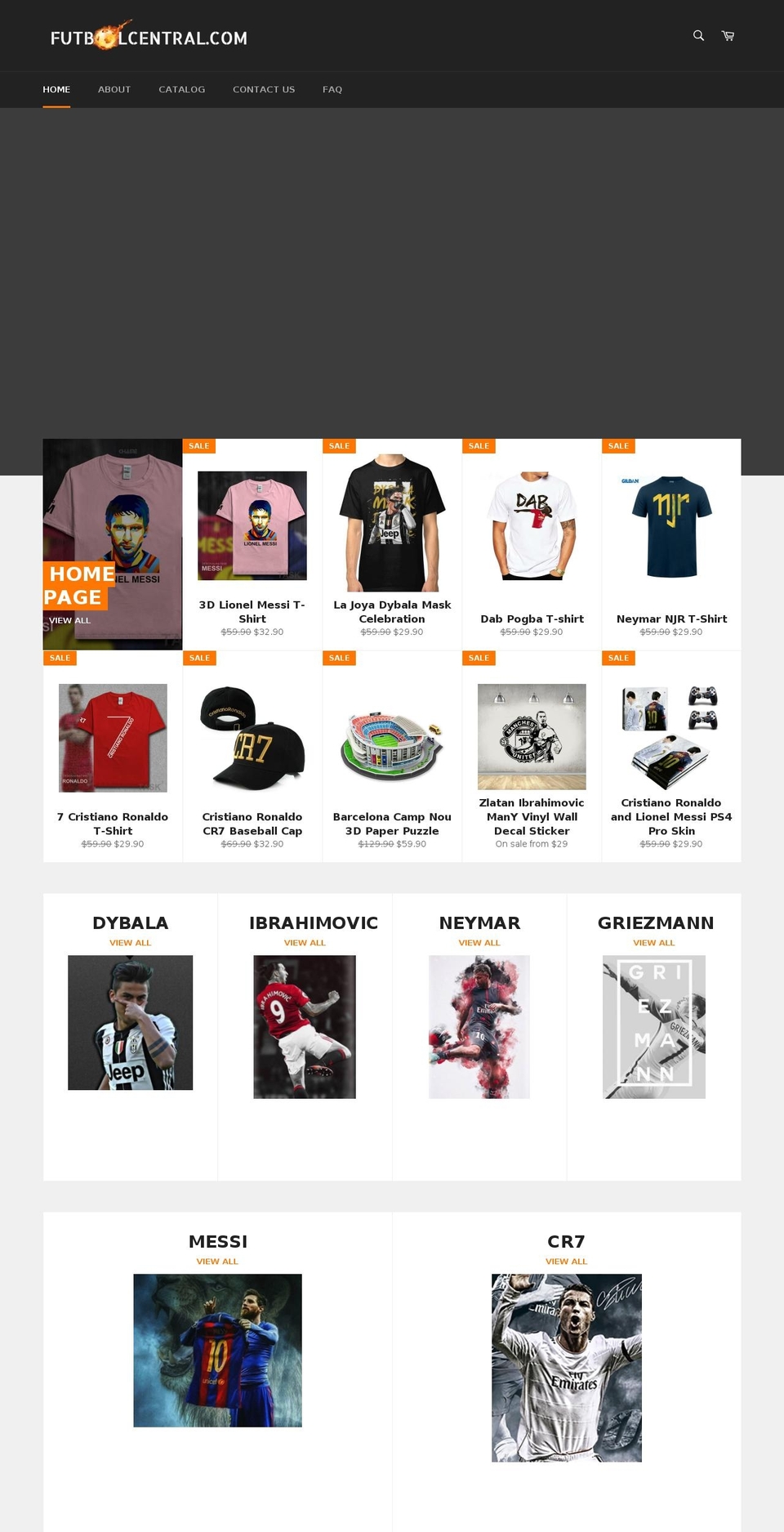 futbolcentral.com — Shopify storefront screenshot
