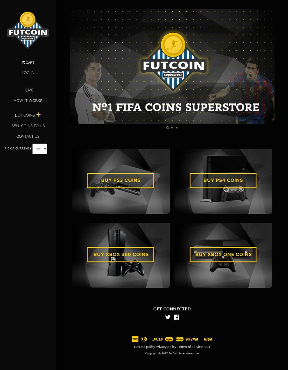 futcoinsuperstore.com shopify website screenshot