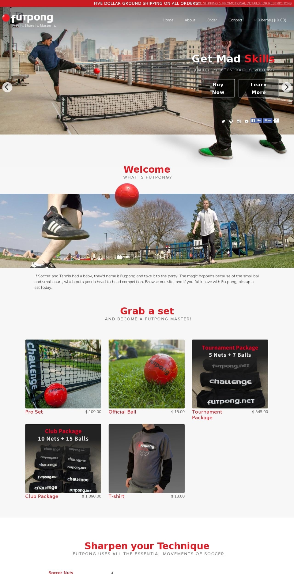 futpong.net shopify website screenshot