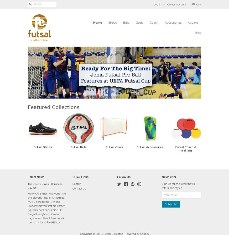 futsalcollective.com shopify website screenshot