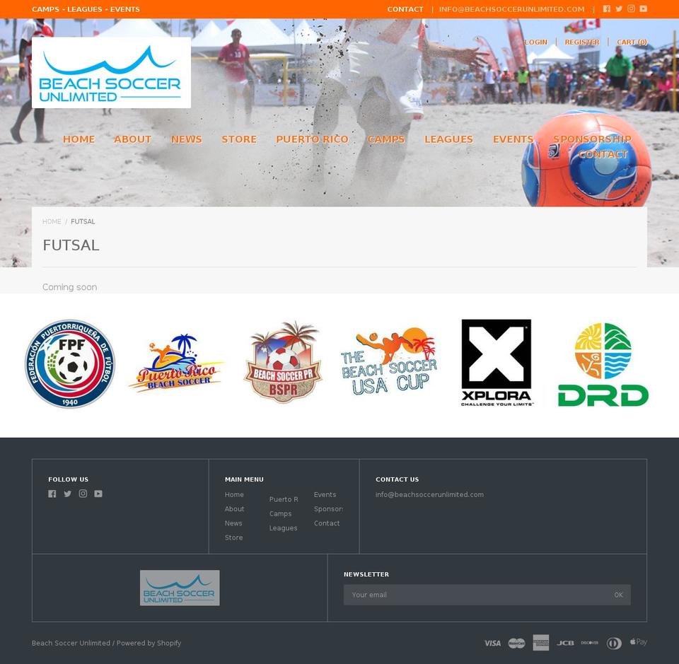 futsalunlimited.com — Shopify storefront screenshot