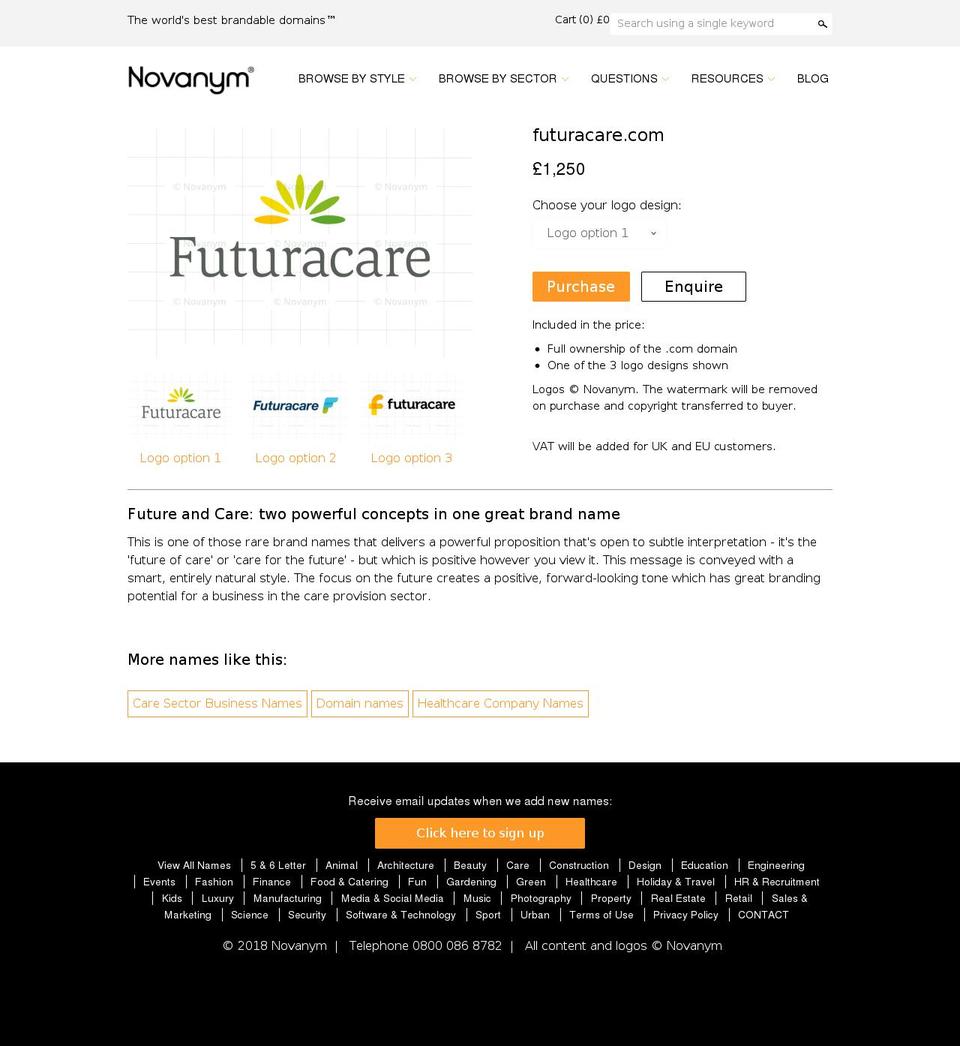 futuracare.com — Shopify storefront screenshot